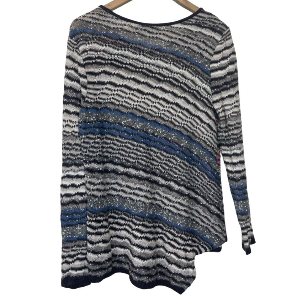 NIC+ZOE | Women's Casual Linen Blend Missoni Style Striped Sweater | SIze PM - Picture 7 of 12